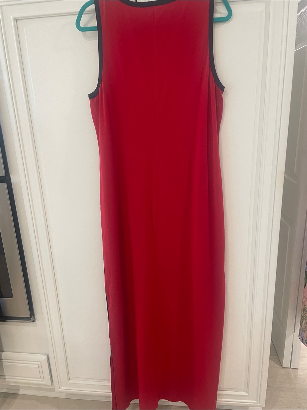 Tommy Hilfiger Red Maxi Tank Dress with Navy and White Side Stripes - Picture 4 of 6